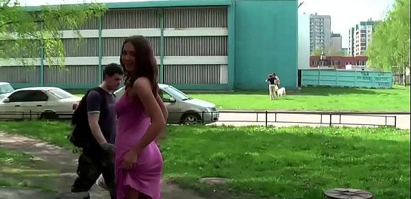  Bold and beautiful girls flashing in the centre of the city